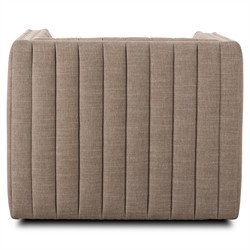 Leo Mid Century Modern Crypton Nomad Taupe Tufted Swivel Chair|