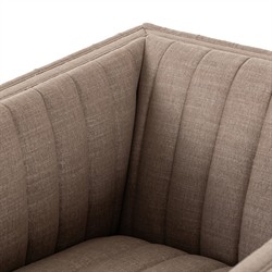 Leo Mid Century Modern Crypton Nomad Taupe Tufted Swivel Chair|