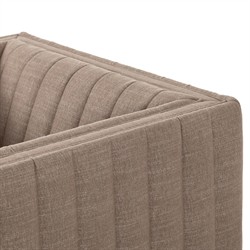 Leo Mid Century Modern Crypton Nomad Taupe Tufted Swivel Chair|