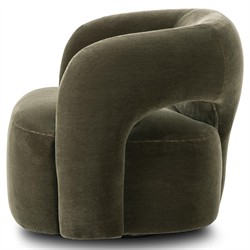 Mazie Modern Classic Monte Olive Velvet Swivel Chair|