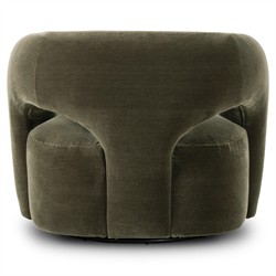 Mazie Modern Classic Monte Olive Velvet Swivel Chair|