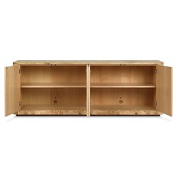 Mullins Modern Classic Natural Burl Media Console - 78"|