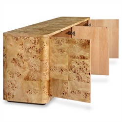 Mullins Modern Classic Natural Burl Media Console - 78"|