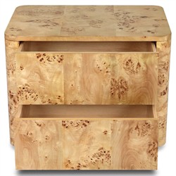 Mullins Modern Classic Natural Burl Nightstand|