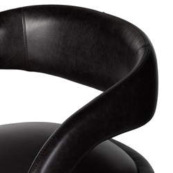Alexander Modern Classic Sonoma Black Leather Swivel Barrel Chair|