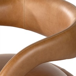 Alexander Modern Classic Sonoma Butterscotch Leather Swivel Barrel Chair|