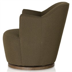 Samuel French Country FIQA Olive Boucle Swivel Arm Chair|