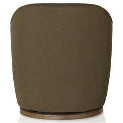 Samuel French Country FIQA Olive Boucle Swivel Arm Chair|