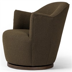 Samuel French Country FIQA Olive Boucle Swivel Arm Chair|