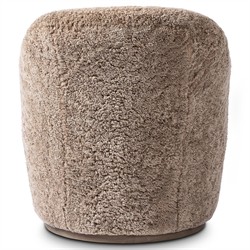 Samuel French Country Taupe Shearling Swivel Arm Chair|