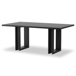 Emilie Modern Classic Black Wash Mango Wood Rectangular Dining Table - 72"|