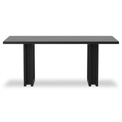 Emilie Modern Classic Black Wash Mango Wood Rectangular Dining Table - 72"|