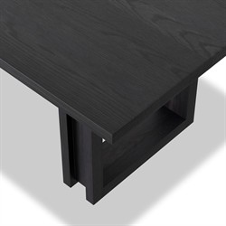 Emilie Modern Classic Black Wash Mango Wood Rectangular Dining Table - 72"|
