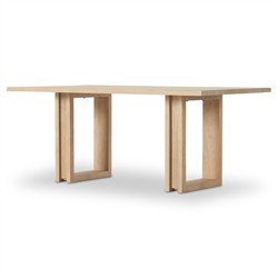 Emilie Coastal Beach Natural Mango Wood Rectangular Dining Table - 72"|