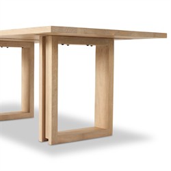 Emilie Coastal Beach Natural Mango Wood Rectangular Dining Table - 72"|