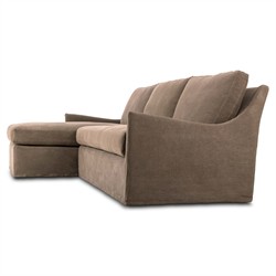Levi Classic Broadway Coffee Linen Chaise Sectional - Left Chaise - 128"|