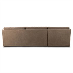 Levi Classic Broadway Coffee Linen Chaise Sectional - Left Chaise - 128"|