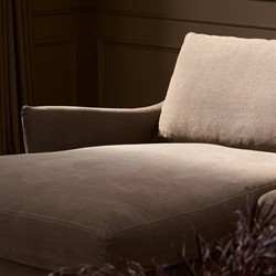 Levi Classic Broadway Coffee Linen Chaise Sectional - Left Chaise - 128"|