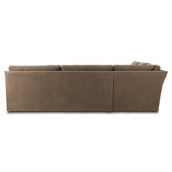 Levi Modern Classic Broadway Coffee Linen Corner Sectional - 124"|
