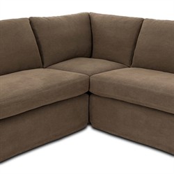Levi Modern Classic Broadway Coffee Linen Corner Sectional - 124"|