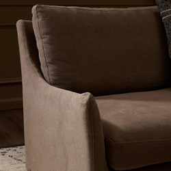 Levi Modern Classic Broadway Coffee Linen Corner Sectional - 124"|