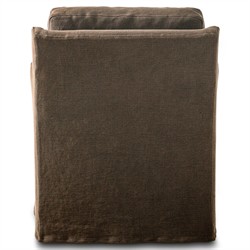 Levi Modern Classic Broadway Coffee Linen Glider Swivel Chair|