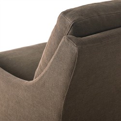 Levi Modern Classic Broadway Coffee Linen Glider Swivel Chair|
