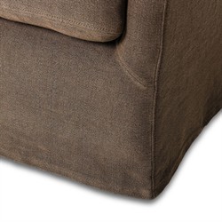 Levi Modern Classic Broadway Coffee Linen Glider Swivel Chair|