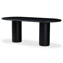 Gary Modern Classic Black Marble Oval Dining Table - 78''|