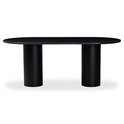 Gary Modern Classic Black Marble Oval Dining Table - 78''|