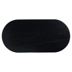 Gary Modern Classic Black Marble Oval Dining Table - 78''|