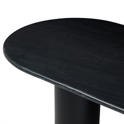 Gary Modern Classic Black Marble Oval Dining Table - 78''|