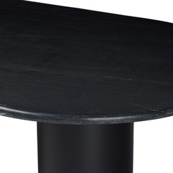 Gary Modern Classic Black Marble Oval Dining Table - 78''|