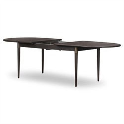 Hayden Modern Classic Black Mango Wood Oval Extendable Dining Table - 84-104"|