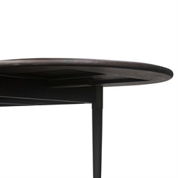Hayden Modern Classic Black Mango Wood Oval Extendable Dining Table - 84-104"|