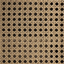 Kashton Mid Century Taupe Solid Mango Wood Arched Woven Cane Sideboard|