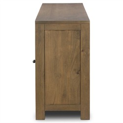 Kashton Mid Century Taupe Solid Mango Wood Arched Woven Cane Sideboard|