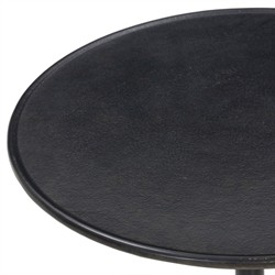 Lupe Industrial Loft Black Antique Aluminum Round Side Table|