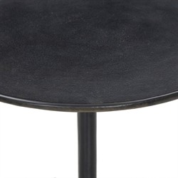 Lupe Industrial Loft Black Antique Aluminum Round Side Table|