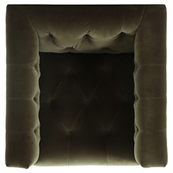 Emmy Rustic Lodge Surrey Olive Velvet Tufted Nailhead Trim Swivel Club Chair|