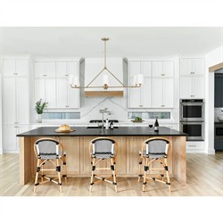 Isaiah Updated Traditional White Steel Shade 6 Light Linear Chandelier|