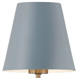 Isaiah Updated Traditional Blue Steel Shade 6 Light Linear Chandelier|