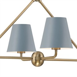 Isaiah Updated Traditional Blue Steel Shade 6 Light Linear Chandelier|