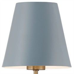 Isaiah Updated Traditional Blue Steel Shade 2 Light Linear Chandelier|