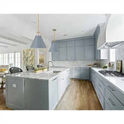 Isaiah Updated Traditional Blue Steel Shade 3 Light Pendant|