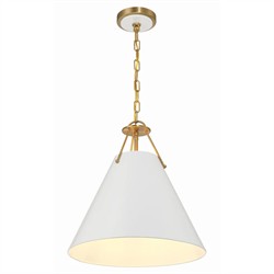 Isaiah Updated Traditional White Steel Shade 3 Light Pendant|