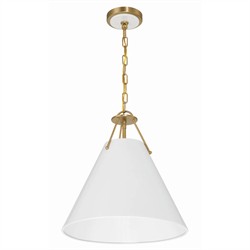 Isaiah Updated Traditional White Steel Shade 3 Light Pendant|