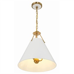 Isaiah Updated Traditional White Steel Shade 3 Light Pendant|