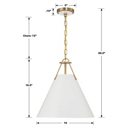 Isaiah Updated Traditional White Steel Shade 3 Light Pendant|