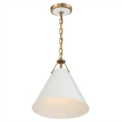 Isaiah Updated Traditional White Steel Shade 1 Light Mini Pendant|